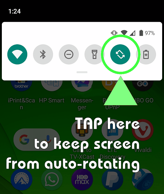 stop auto-rotate instructions